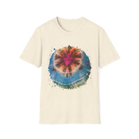 SAND DOLLAR DREAM: Ocean inspired Vibrant Tie-Dye Unisex T-Shirt, Boho Tee, Summer Shirt, Festival Wear, Unique Gift for Music Lovers