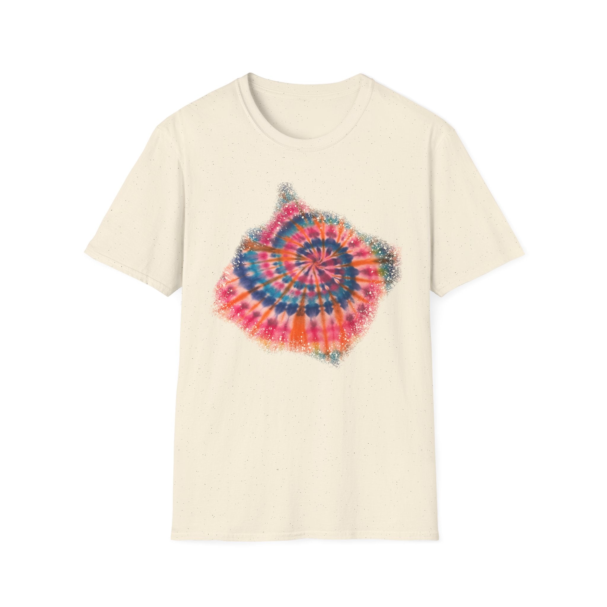Rainbow Ballad 2: Colorful Snowy edge Tie-Dye Unisex T-Shirt, Bohemian Tee, Festival Wear, Summer Vibes, Casual Fashion, Gift for Her/Him