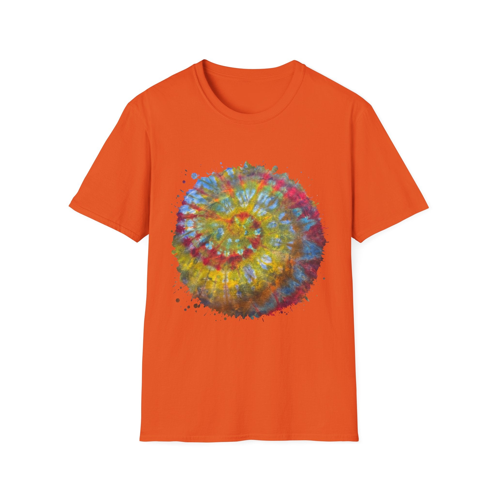 Watermelon Krush 2:  Colorful Spiral Tie-Dye Unisex Softstyle T-Shirt, Summer Vibes Shirt, Festival Apparel, Gift for Her, Boho Fashion