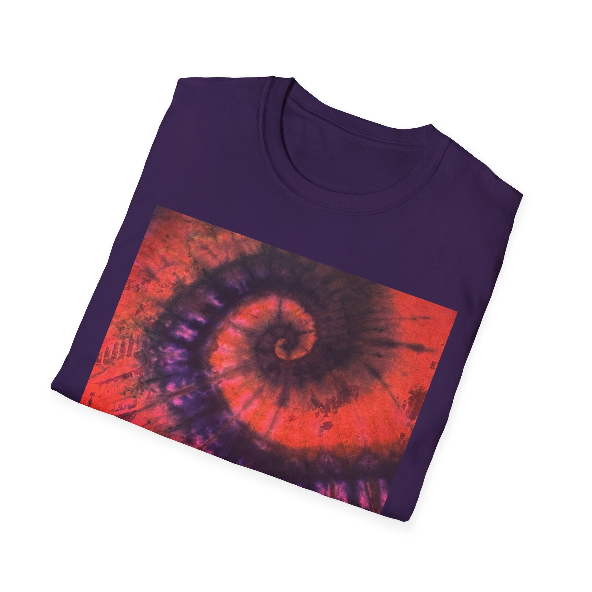 POWER BALL BLISS: Vibrant swirl Tie-Dye Unisex Softstyle T-Shirt, Summer Festival Tee, Bohemian Apparel, Gift for Friends, Unique Graphic Shirt
