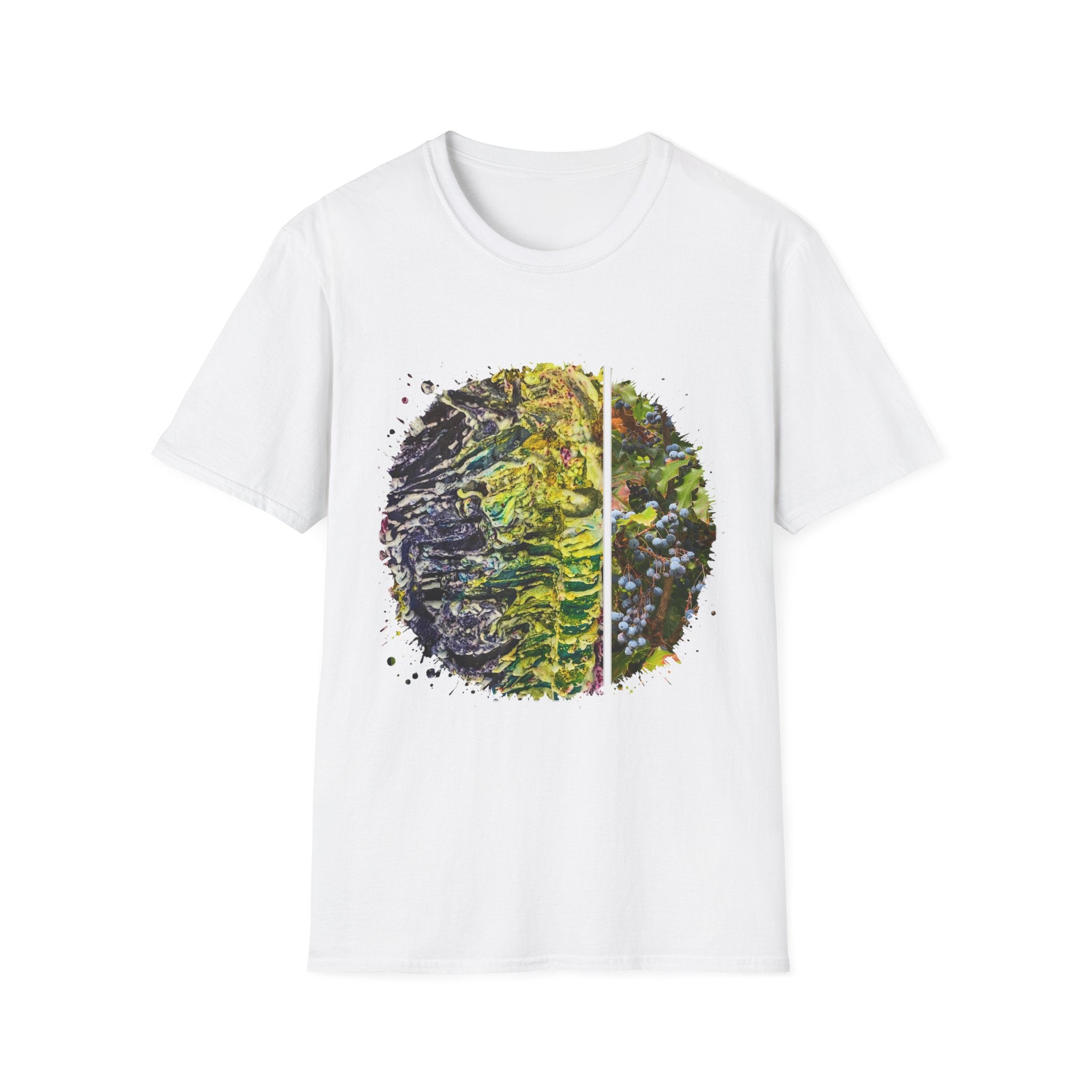 Blueberry Bliss 2:  Nature-Inspired Unisex Softstyle T-Shirt, Graphic Tee, Eco-Friendly Apparel, Earthy Vibe Shirt, Casual Wear, Nature Lover Gift