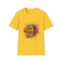 Mandarin Halo 2:  Colorful Splash Unisex Softstyle T-Shirt - Fun Graphic Tee for Summer, Festival Fashion, Casual Wear, Unique Gift Idea, Vibrant [...]
