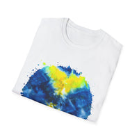 Zenith 2:  Tie-Dye Peace Circle Unisex Softstyle T-Shirt, Vibrant Summer Tee, Gift for Music Festivals, Casual Chic, Eco-Friendly Fashion