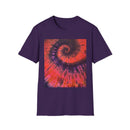 POWER BALL BLISS: Vibrant swirl Tie-Dye Unisex Softstyle T-Shirt, Summer Festival Tee, Bohemian Apparel, Gift for Friends, Unique Graphic Shirt