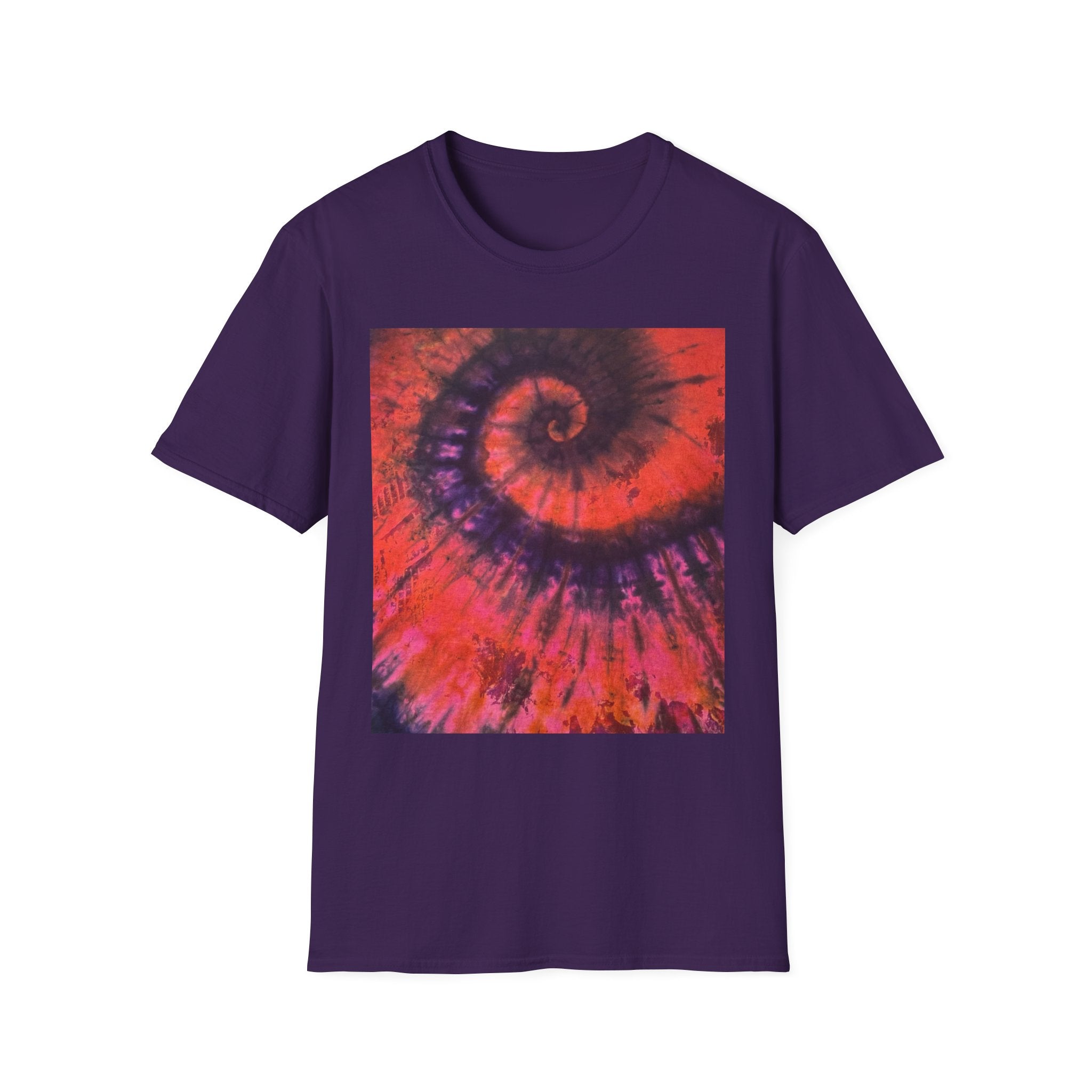 POWER BALL BLISS: Vibrant swirl Tie-Dye Unisex Softstyle T-Shirt, Summer Festival Tee, Bohemian Apparel, Gift for Friends, Unique Graphic Shirt