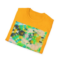 TURQUOISE TREASURE: Tide pool inspired,  Vibrant Tie-Dye T-Shirt, Unisex Softstyle Tee, Casual Summer Wear, Music Festival Attire, Boho Chic Shirt, Unique Gift for Friends