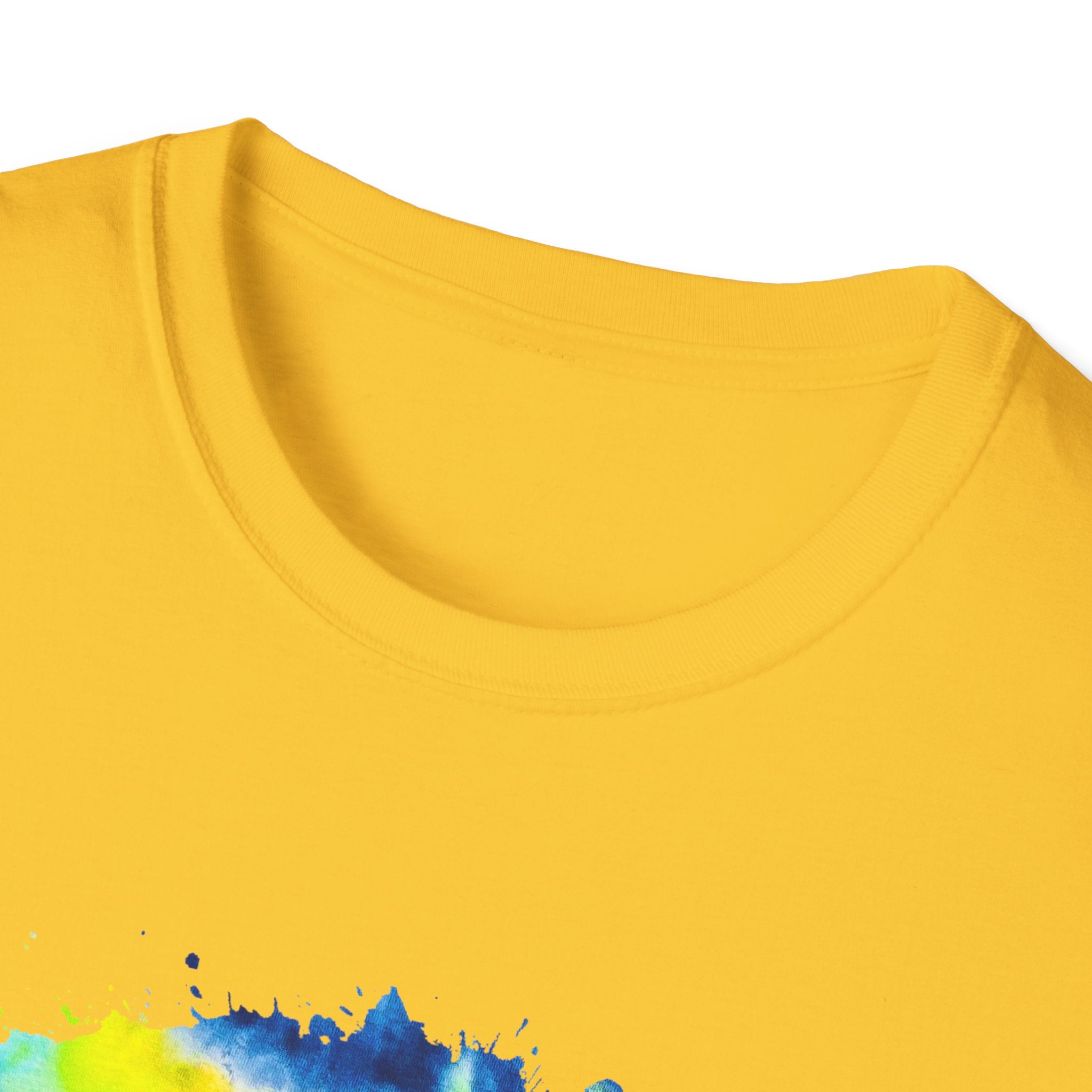 Zenith 2:  Tie-Dye Peace Circle Unisex Softstyle T-Shirt, Vibrant Summer Tee, Gift for Music Festivals, Casual Chic, Eco-Friendly Fashion