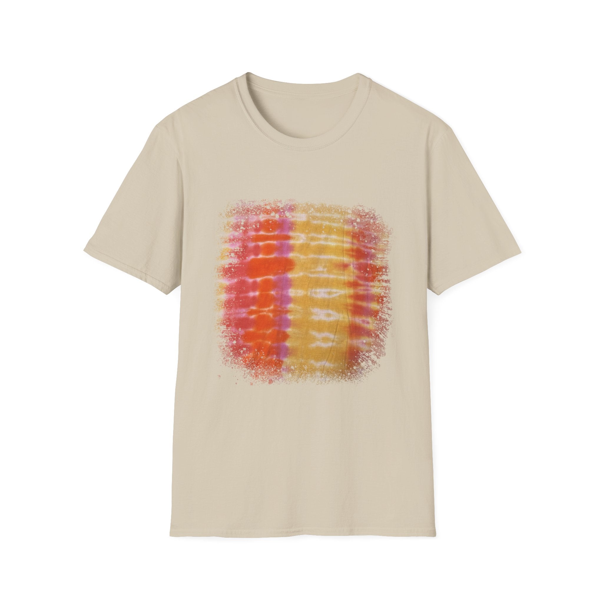 TEQUILA SUNRISE: Horizon inspired, beach vibe Tie-Dye Unisex Softstyle T-Shirt, Casual Wear, Summer Vibes, Festival Outfit, Gift for Friends, Tie Dye Shirt
