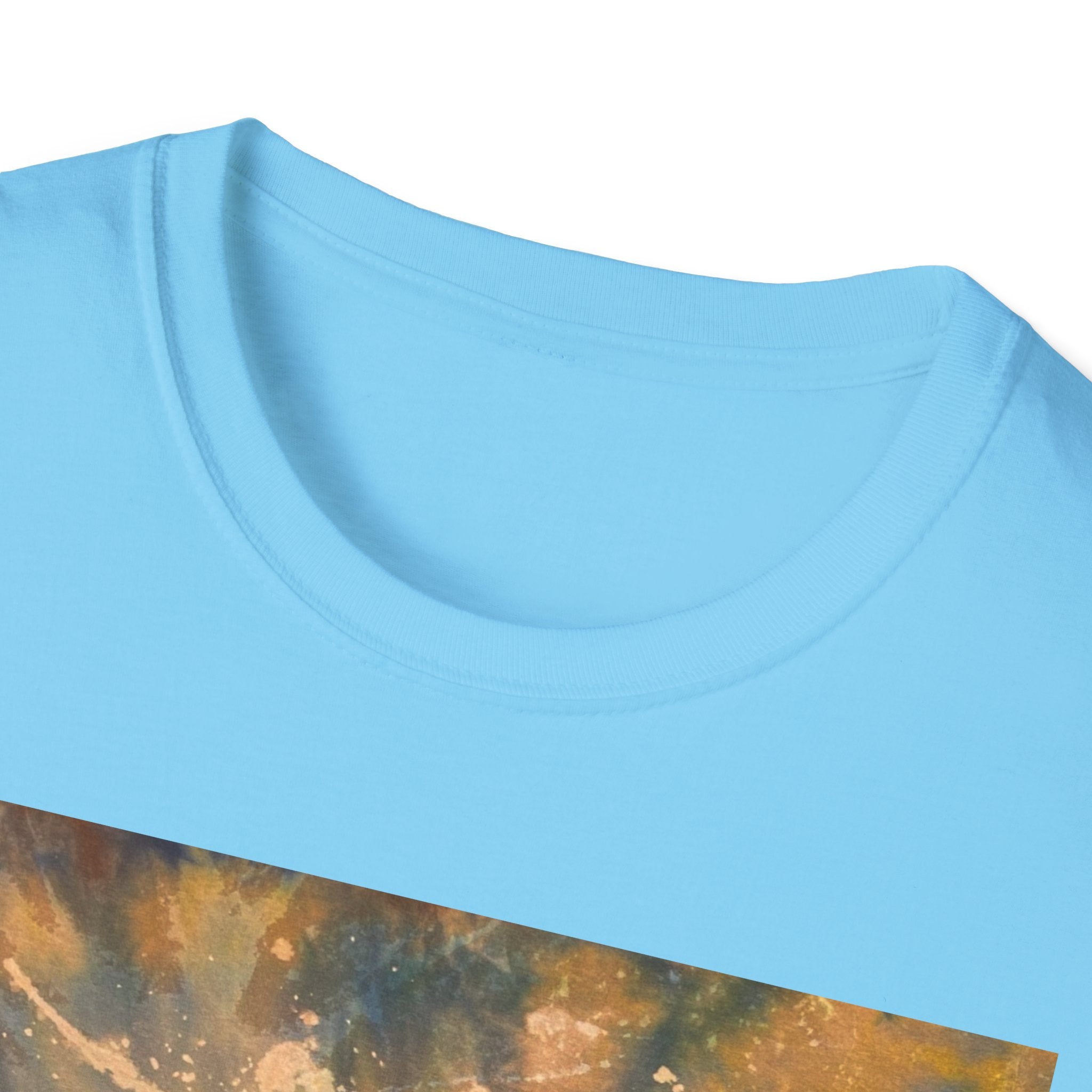 ETERNAL STAR FIRE: Cosmic Starburst T-Shirt - Softstyle Tee, Unisex Casual Shirt, Unique Graphic Top, Gift for Art Lovers, Trendy Summer Wear