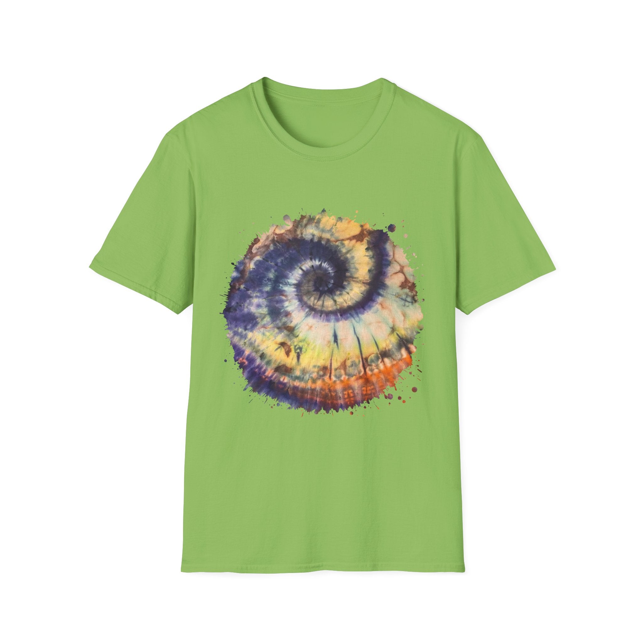 Mocha Spider Dance 2:  Spiral Tie-Dye Unisex T-Shirt, Boho Style Tee, Casual Comfort Shirt, Gift for Nature Lovers, Summer Vibes Apparel
