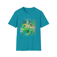 TURQUOISE TREASURE:  Colorful, splat style, Vibrant Abstract T-Shirt | Unisex Softstyle Graphic Tee, Casual Wear, Gift for Art Lovers, Summer Fashion, Unique Design