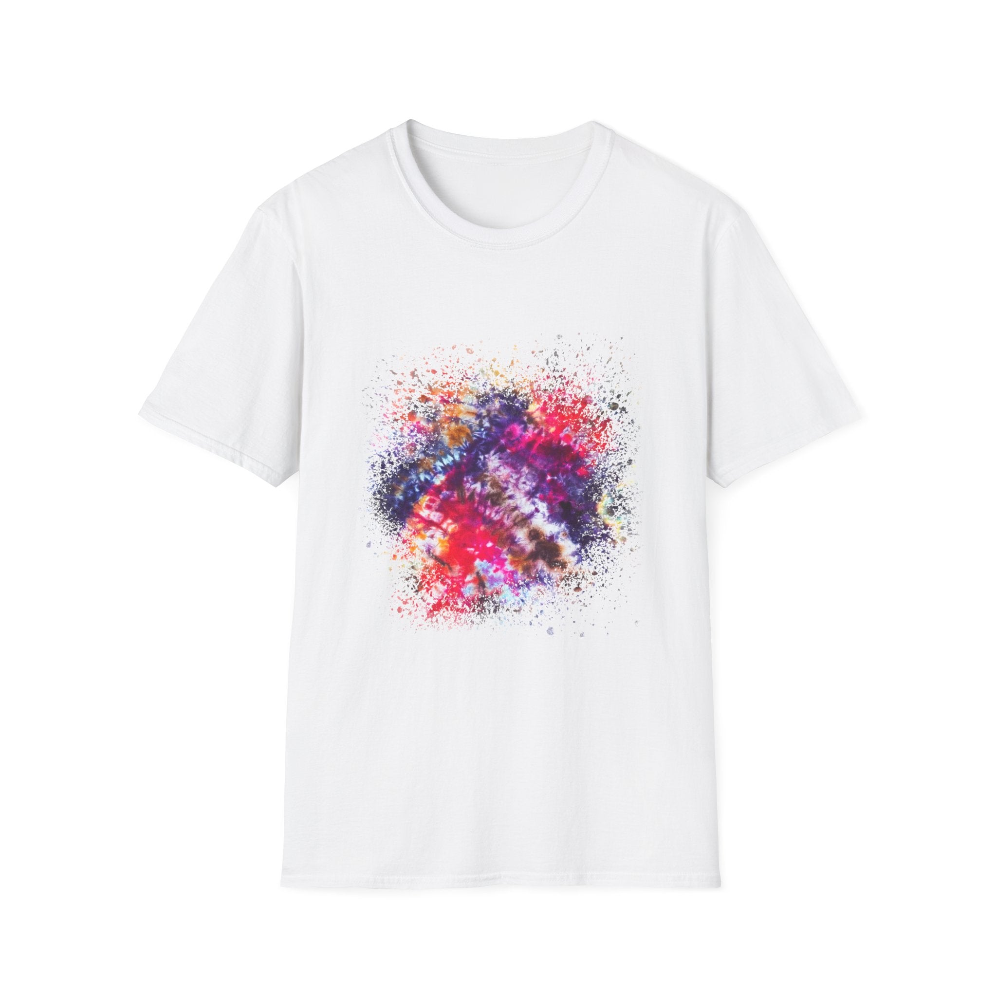 Fifth Dimension 2:  Cool Splash Art Unisex Softstyle T-Shirt, Colorful Tee, Casual Wear, Birthday Gift, Art Lover Shirt, Graphic Tee