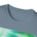 SWAMI: Soft, dreamy sea green/blue Tie-Dye Unisex T-Shirt, Festival Wear, Casual Style, Summer Vibes, Gift for Friends, Eco-Friendly Fashion