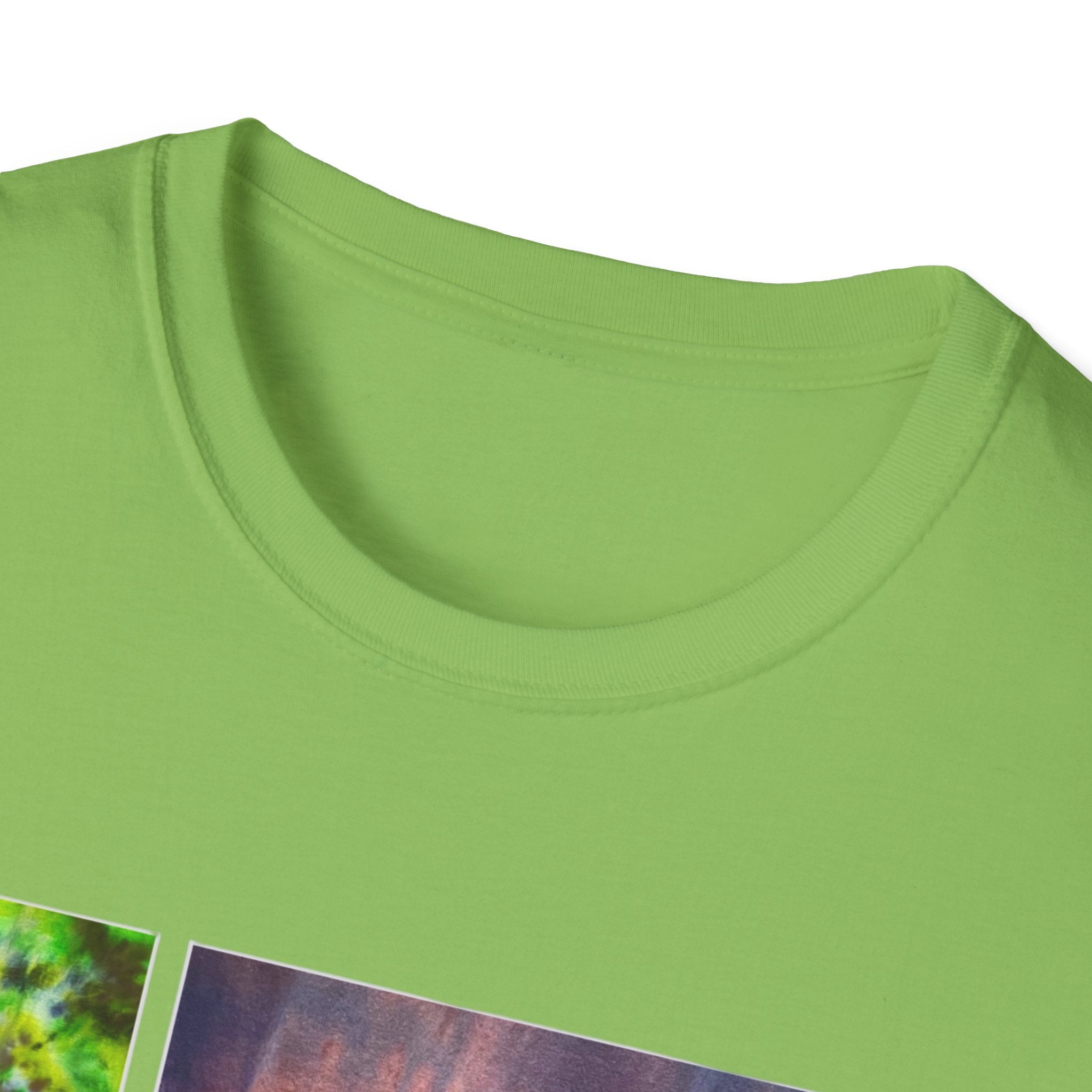 NORTHERN LIGHTS: Vibrant  Tie Dye collage Art, Unisex Softstyle T-Shirt | Casual Fashion, Gift for Art Lovers, Summer Wear, Festival Outfit, Unique Graphic Tee