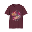ENIGMA: Gritty, edgy Colorful Abstract Art Unisex Softstyle T-Shirt, Casual Graphic Tee, Gift for Art Lovers, Unique Printed Shirt, Summer Wear, Festival Apparel
