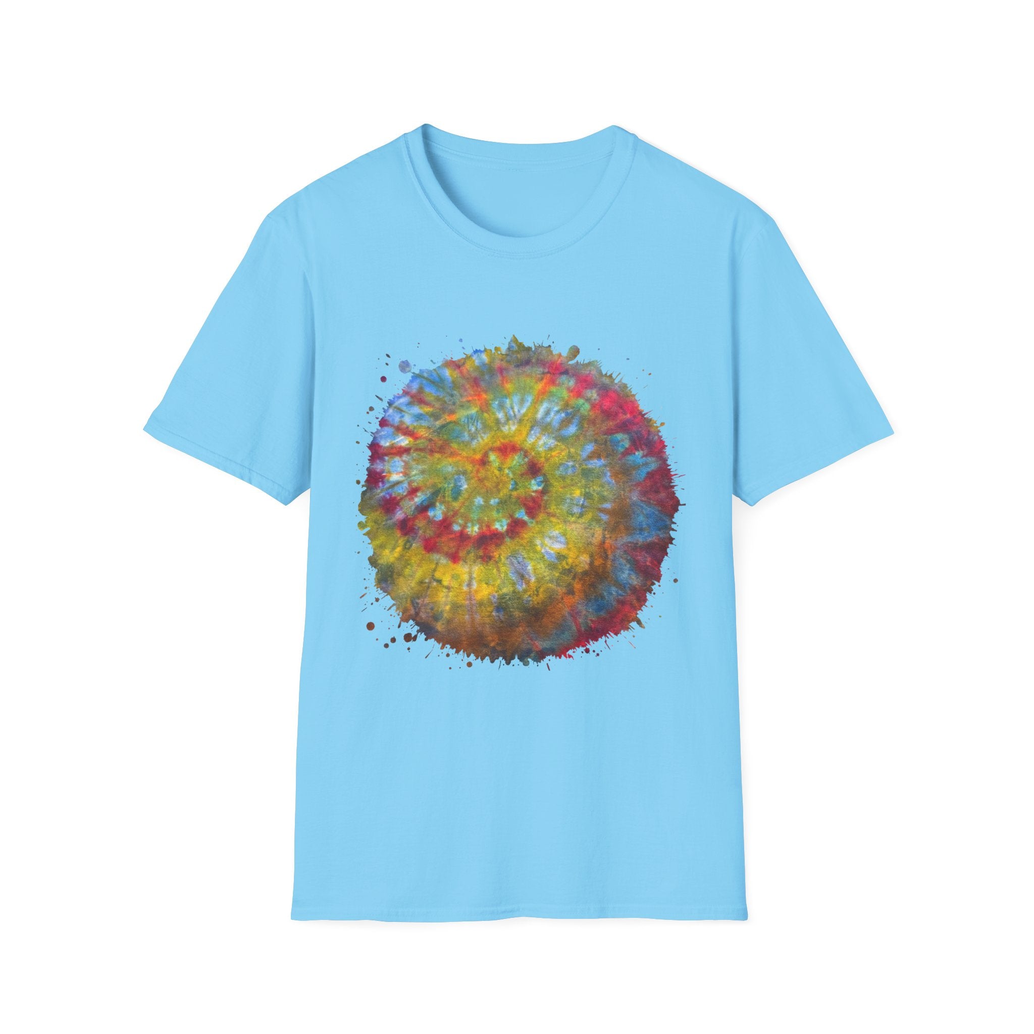 Watermelon Krush 2:  Colorful Spiral Tie-Dye Unisex Softstyle T-Shirt, Summer Vibes Shirt, Festival Apparel, Gift for Her, Boho Fashion