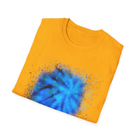 Blue Tide 2:  Vibrant Blue Drip Edge Tie-Dye Unisex Softstyle T-Shirt, Comfy Casual Wear, Summer Outfits, Beach Vibes, Gift for Him/Her, Trendy Apparel