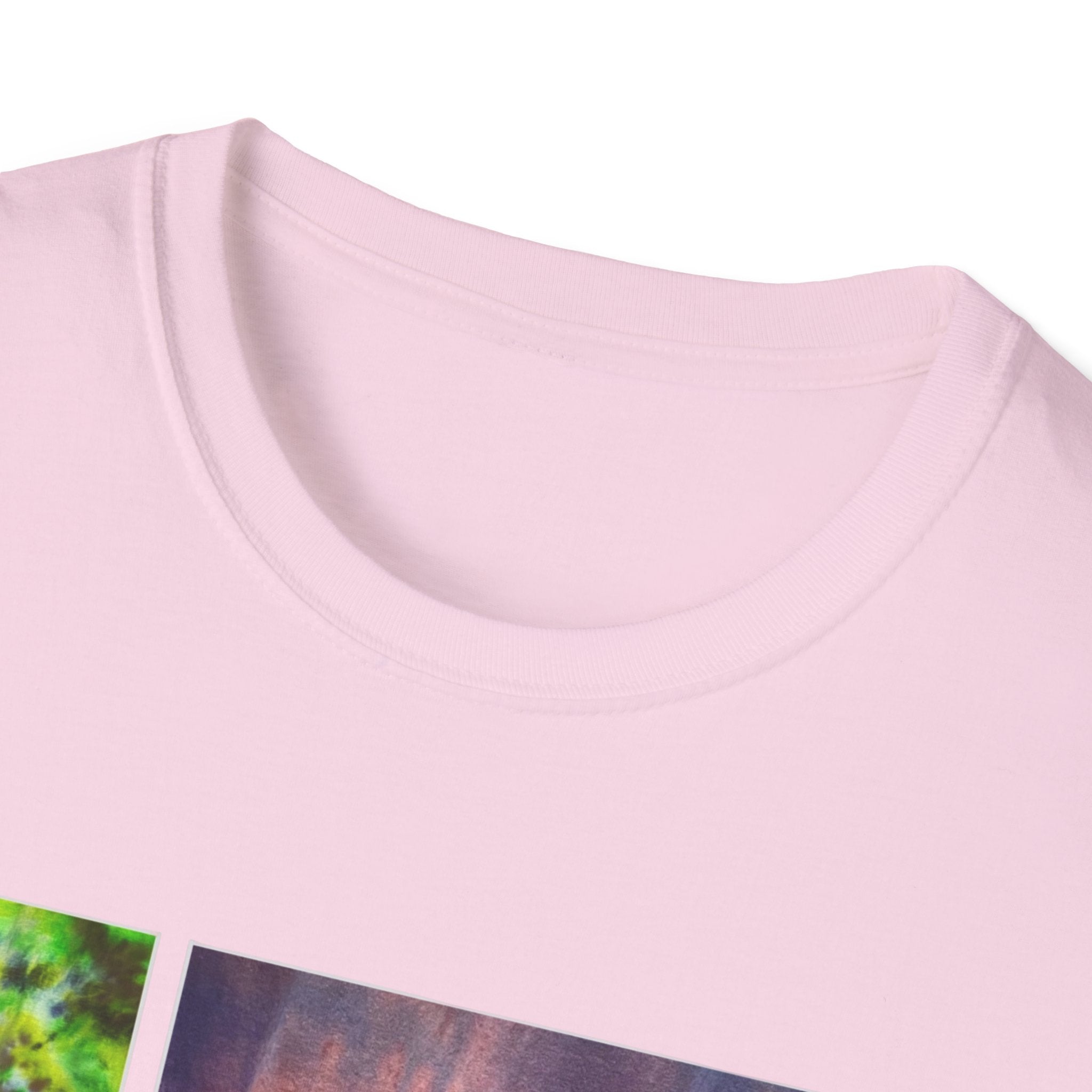 NORTHERN LIGHTS: Vibrant  Tie Dye collage Art, Unisex Softstyle T-Shirt | Casual Fashion, Gift for Art Lovers, Summer Wear, Festival Outfit, Unique Graphic Tee