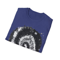ABYSS: "Down the rabbit hole" vibe, Tie-Dye monochrome Swirl, Unisex Softstyle T-Shirt | Colorful Summer Shirt | Perfect for Festivals, Casual Outings, Gifting, Holidays