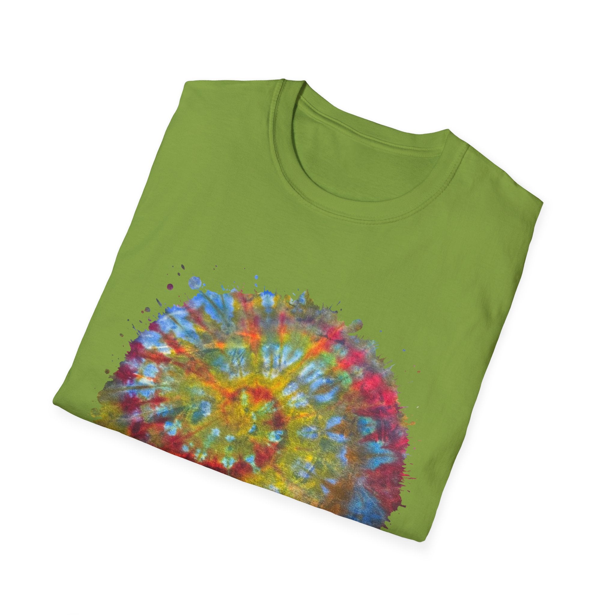 Watermelon Krush 2:  Colorful Spiral Tie-Dye Unisex Softstyle T-Shirt, Summer Vibes Shirt, Festival Apparel, Gift for Her, Boho Fashion