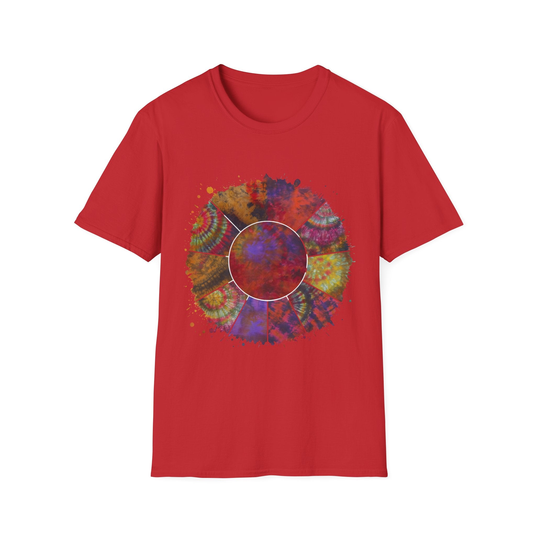 FORTUNE: Colorful, splat style, Bohemian tie dye collage, Unisex T-Shirt, Tie-Dye Vibe Shirt, Festival Wear, Summer Style, Gift for Her/Him