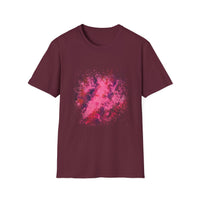 Magenta Madness 2:  Vibrant Splash T-Shirt: Unisex Softstyle, Art Enthusiast Gift, Casual Wear, Summer Apparel, Splash of Color, Vibrant Tee