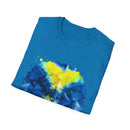 Zenith 2:  Tie-Dye Peace Circle Unisex Softstyle T-Shirt, Vibrant Summer Tee, Gift for Music Festivals, Casual Chic, Eco-Friendly Fashion