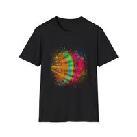 Mandarin Halo 2:  Colorful Splash Unisex Softstyle T-Shirt - Fun Graphic Tee for Summer, Festival Fashion, Casual Wear, Unique Gift Idea, Vibrant [...]
