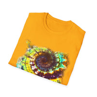 Gideon 2:  Vibrant Swirl Snowy Unisex Softstyle T-Shirt, Colorful Tie-Dye Tee, Trendy Casual Wear, Perfect Gift, Summer Vibes