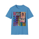 EQUITY: Bohemian Peace Graphic Tie Dye collage Tee, Unisex Softstyle T-Shirt, Tie-Dye Vibe Shirt, Festival Fashion, Relaxed Fit Top