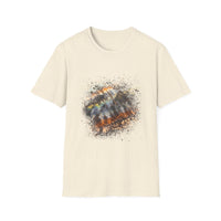 Asteroid Menace 2:  Artistic Abstract Unisex Softstyle T-Shirt | Trendy Graphic Tee, Casual Wear, Unique Fashion Gift, Art Lover Apparel, Everyday Comfort