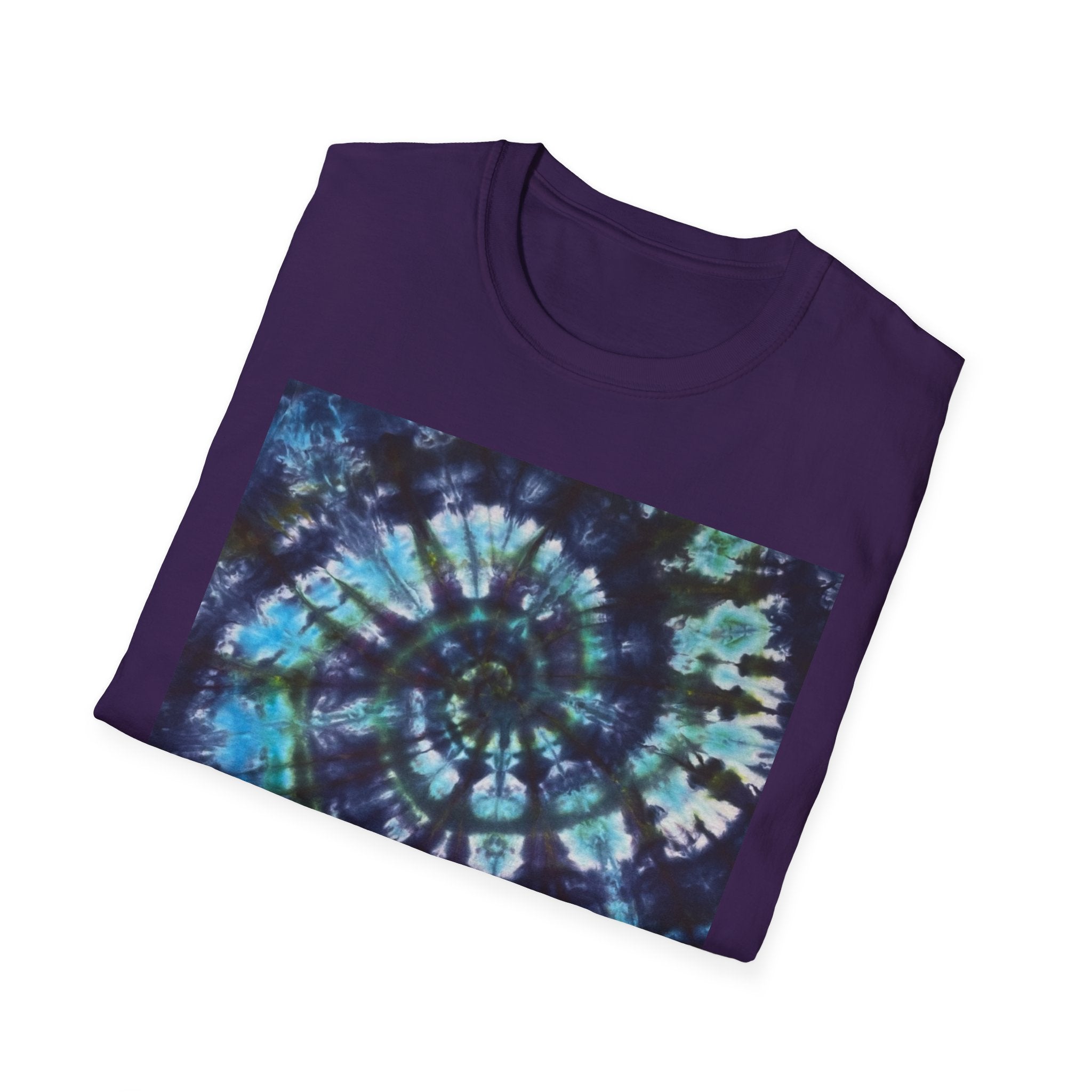 COBALT TORNADO: Tie-Dye Spiral Unisex T-Shirt, Bohemian Style Tee, Festival Apparel, Casual Wear, Gift for Him or Her