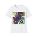 VICTORY: Vibrant Spiral Pattern collage T-Shirt, Unisex Tee for Art Lovers, Boho Chic Fashion, Perfect for Festivals, Gift for Friends