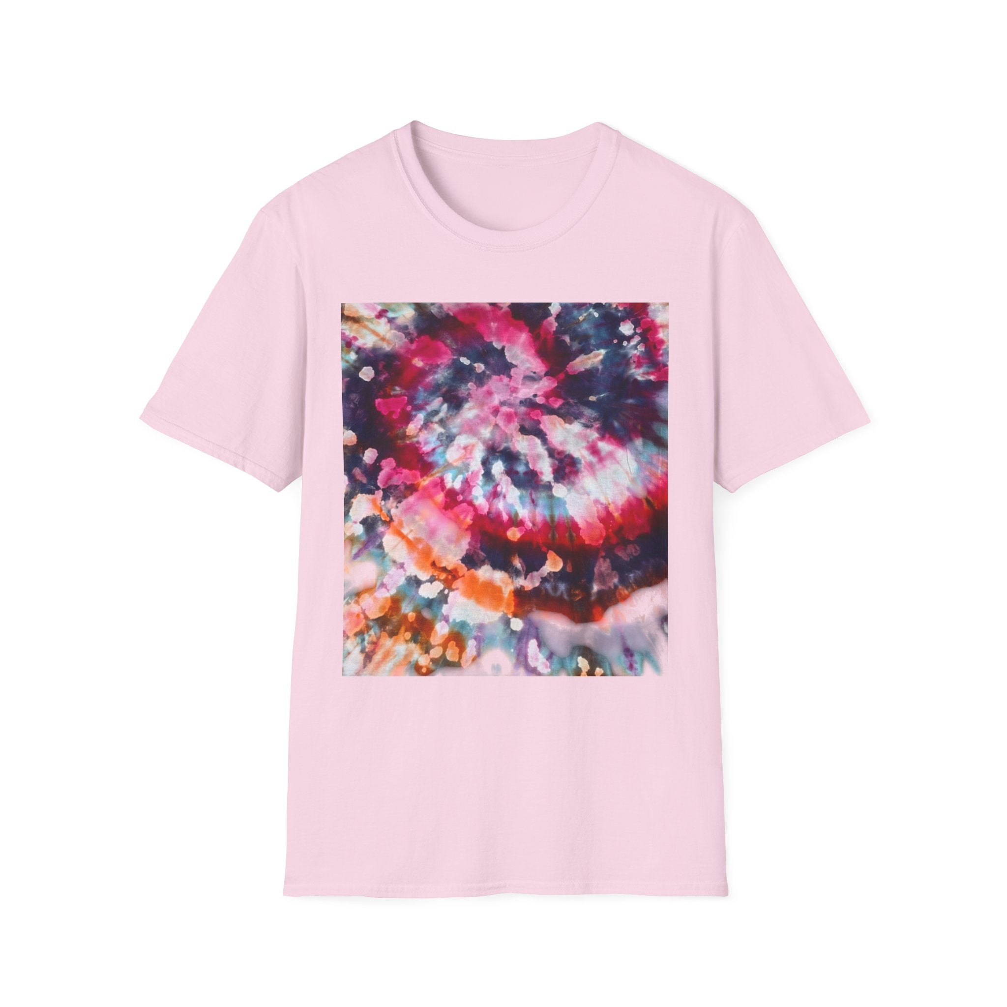 HARDCORE HARMONY: Smash Style Tie-Dye Vibe Unisex Softstyle T-Shirt, Party Wear, Music Festival Shirt, Summer Clothing, Gift for Him/Her