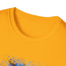 Blue Tide 2:  Vibrant Blue Drip Edge Tie-Dye Unisex Softstyle T-Shirt, Comfy Casual Wear, Summer Outfits, Beach Vibes, Gift for Him/Her, Trendy Apparel