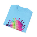 Neon Discovery 2:  Colorful Tie-Dye Splash Unisex Softstyle T-Shirt, Casual Tee, Summer Vibes, Festival Wear, Everyday Comfort, Gift Idea