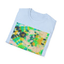 TURQUOISE TREASURE: Tide pool inspired,  Vibrant Tie-Dye T-Shirt, Unisex Softstyle Tee, Casual Summer Wear, Music Festival Attire, Boho Chic Shirt, Unique Gift for Friends