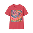 RAINBOW BALLAD: Colorful  rainbow sherbet style,  Tie-Dye Unisex Softstyle T-Shirt | Boho Vibe, Summer Essentials, Eco-Friendly Fashion, Gift for Friends, Casual Wear