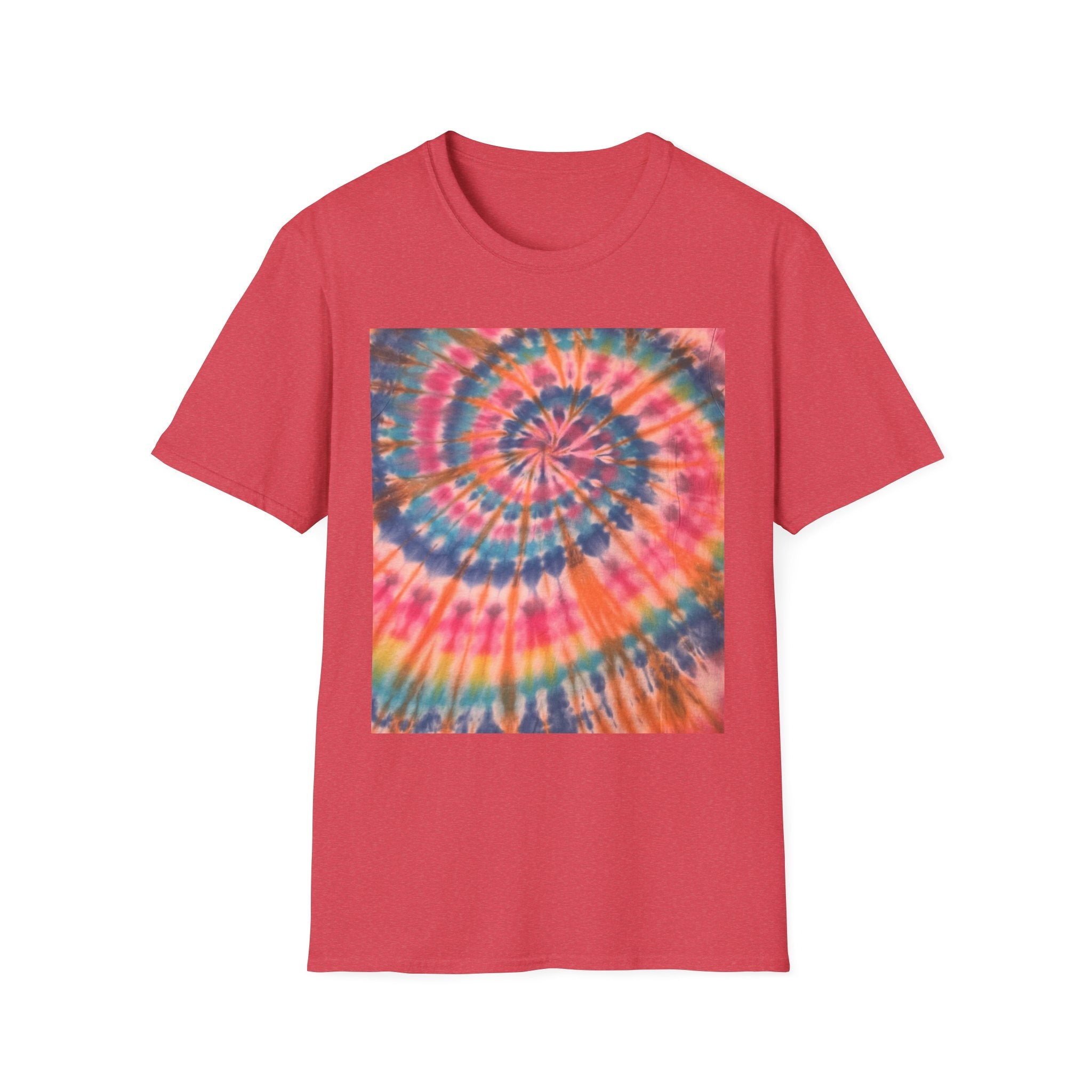 RAINBOW BALLAD: Colorful  rainbow sherbet style,  Tie-Dye Unisex Softstyle T-Shirt | Boho Vibe, Summer Essentials, Eco-Friendly Fashion, Gift for Friends, Casual Wear