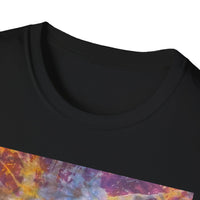 RASPBERRY SORBET:  Splat style, Galactic Vibe Unisex Softstyle T-Shirt | Space Art Tee, Cosmic Shirt, Gift for Astronomers, Unique Spacewear, Casual Wear