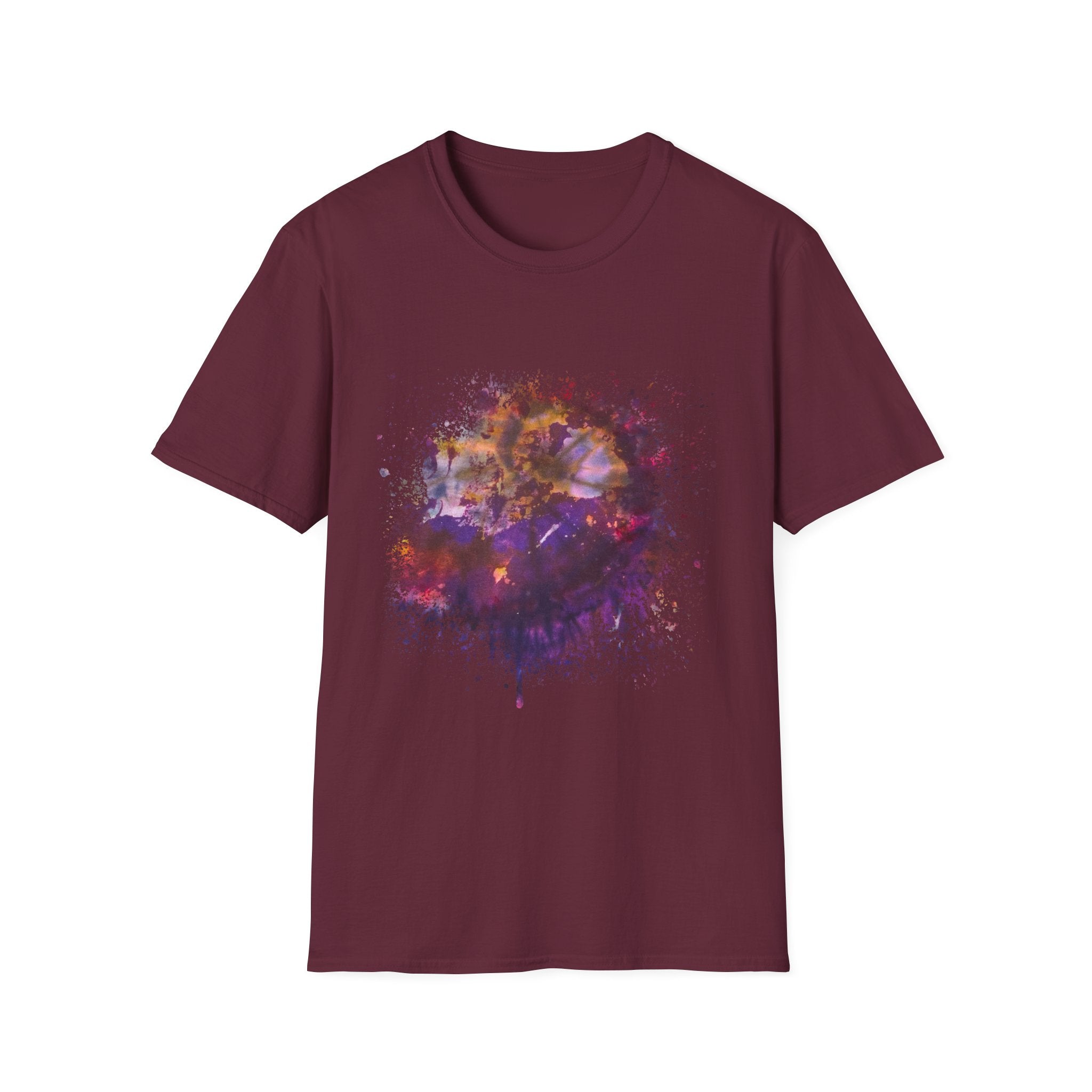 Fantasia 2:  Vibrant Splash Drip Art T-Shirt, Artistic Tee, Unisex Graphic Shirt, Trendy Casual Wear, Unique Gift for Art Lovers