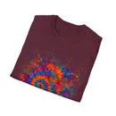 TANGERINE SWIRL: Colorful mini Swirl Unisex Softstyle T-Shirt, Vivid Tie-Dye Tee, Festival Shirt, Bohemian Style Top, Summer Vibes Clothing
