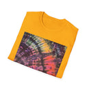 SMASH PARTY: Edgy quarter swirl vibe Tie-Dye Unisex T-Shirt - Boho Style, Summer Vibes, Festival Wear, Beach Party Outfit, Unique Gift Idea