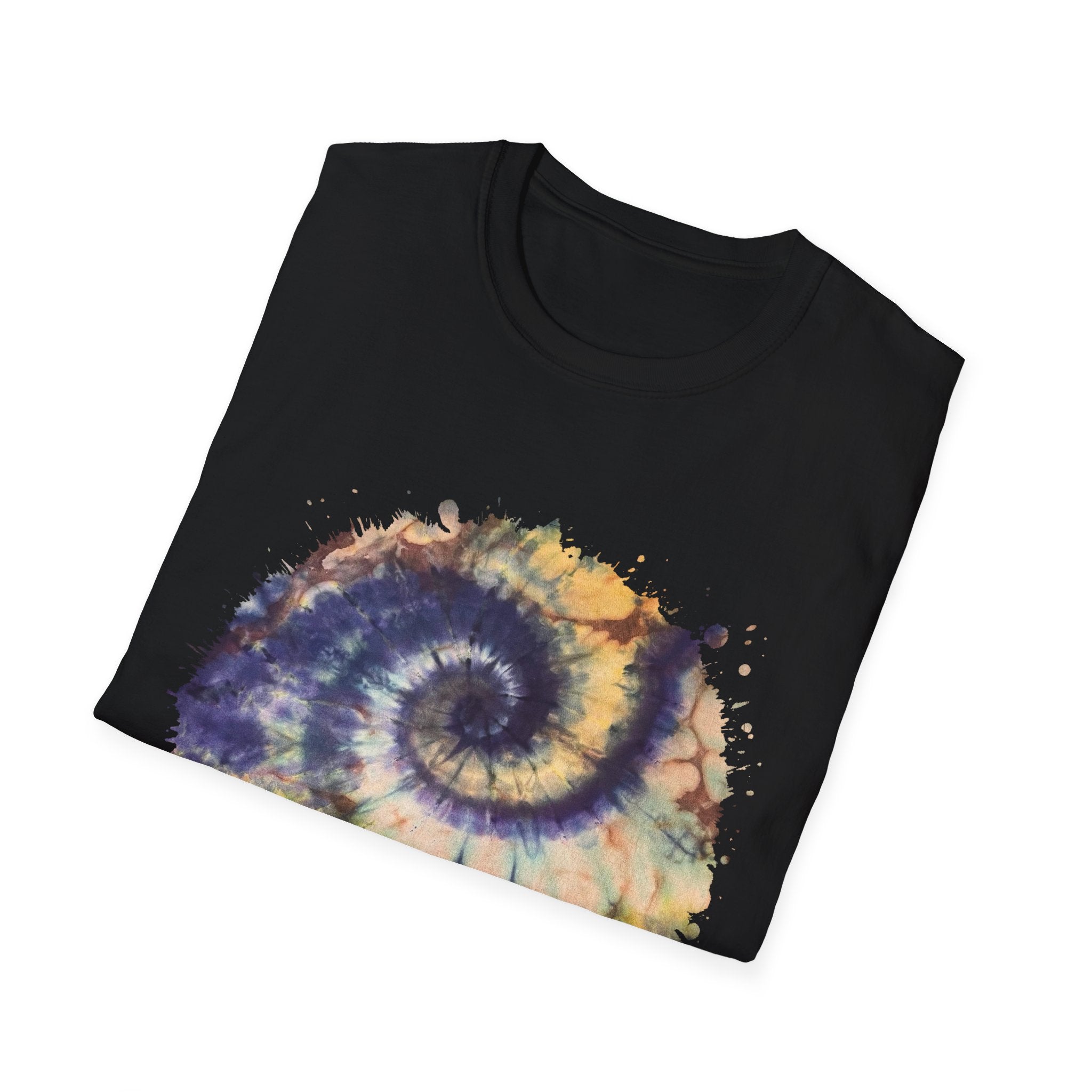 Mocha Spider Dance 2:  Spiral Tie-Dye Unisex T-Shirt, Boho Style Tee, Casual Comfort Shirt, Gift for Nature Lovers, Summer Vibes Apparel
