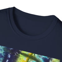 ALLIGATOR ALLEY: Reptile inspired, Vibrant Tie-Dye Unisex T-Shirt, Boho Style Tee, Summer Outfit, Festival Wear, Gift for Her, Unique Graphic Shirt