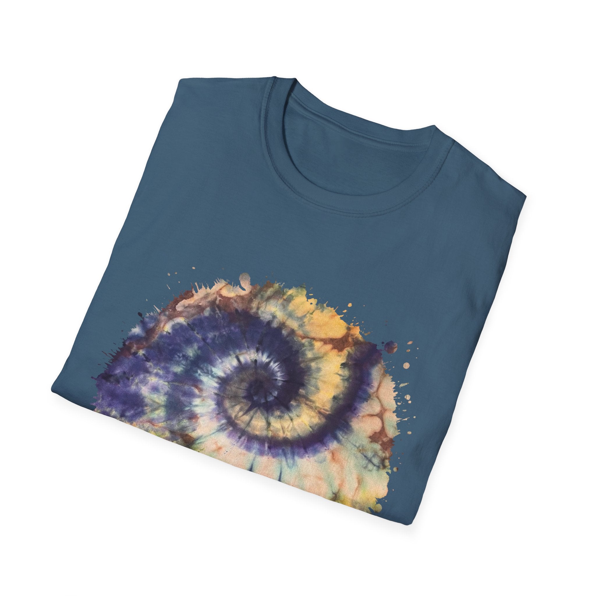 Mocha Spider Dance 2:  Spiral Tie-Dye Unisex T-Shirt, Boho Style Tee, Casual Comfort Shirt, Gift for Nature Lovers, Summer Vibes Apparel