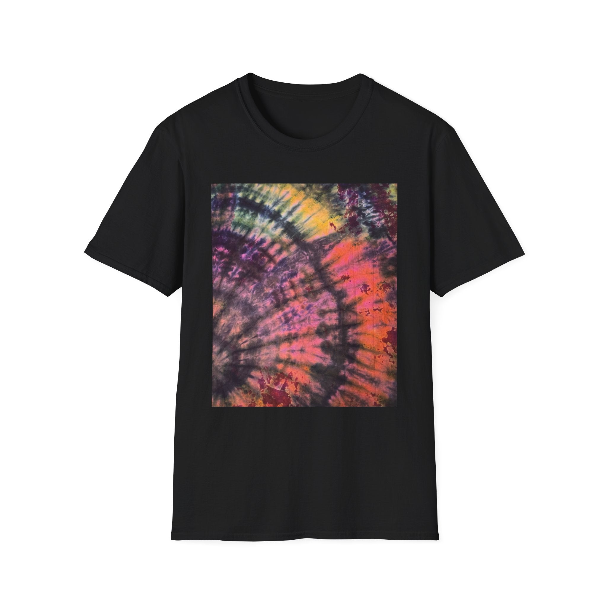 SMASH PARTY: Edgy quarter swirl vibe Tie-Dye Unisex T-Shirt - Boho Style, Summer Vibes, Festival Wear, Beach Party Outfit, Unique Gift Idea