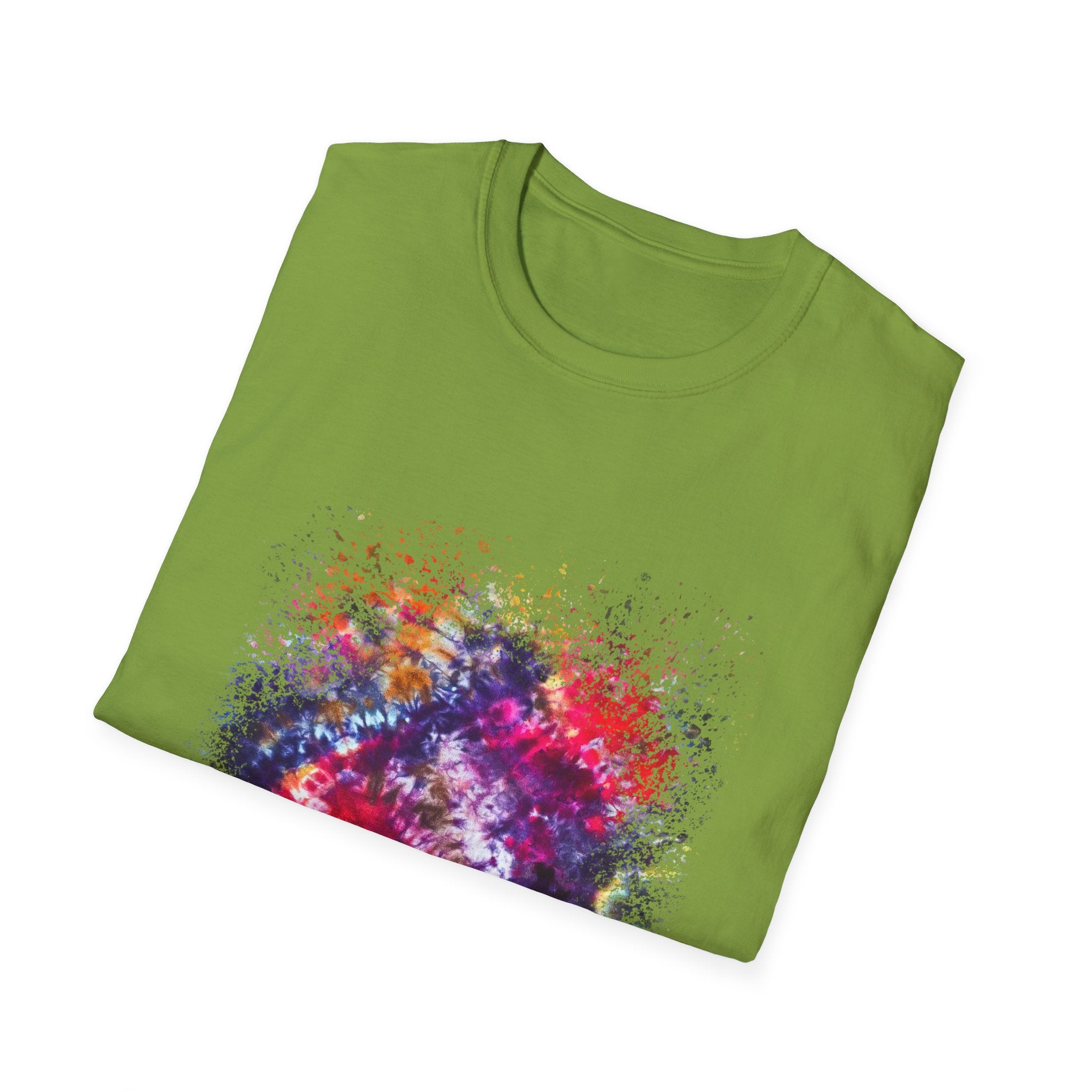 Fifth Dimension 2:  Cool Splash Art Unisex Softstyle T-Shirt, Colorful Tee, Casual Wear, Birthday Gift, Art Lover Shirt, Graphic Tee