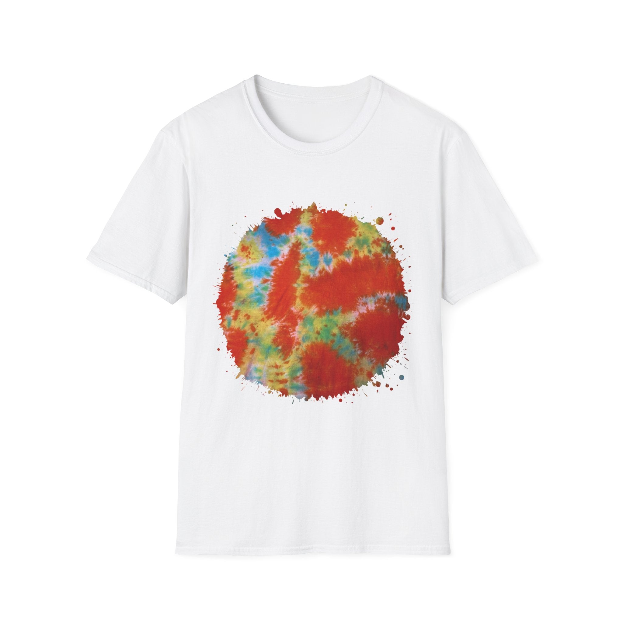 Orange Krush 2:  Tie-Dye Krush Unisex Softstyle T-Shirt, Vibrant Casual Tee, Bohemian Top, Festival Wear, Gift for Music Lovers