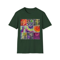 RESILIENCE:  Colorful collage Tie-Dye Unisex T-Shirt, Perfect for Summer Festivals, Casual Wear, Vacation, Gifts, and Artsy Vibes